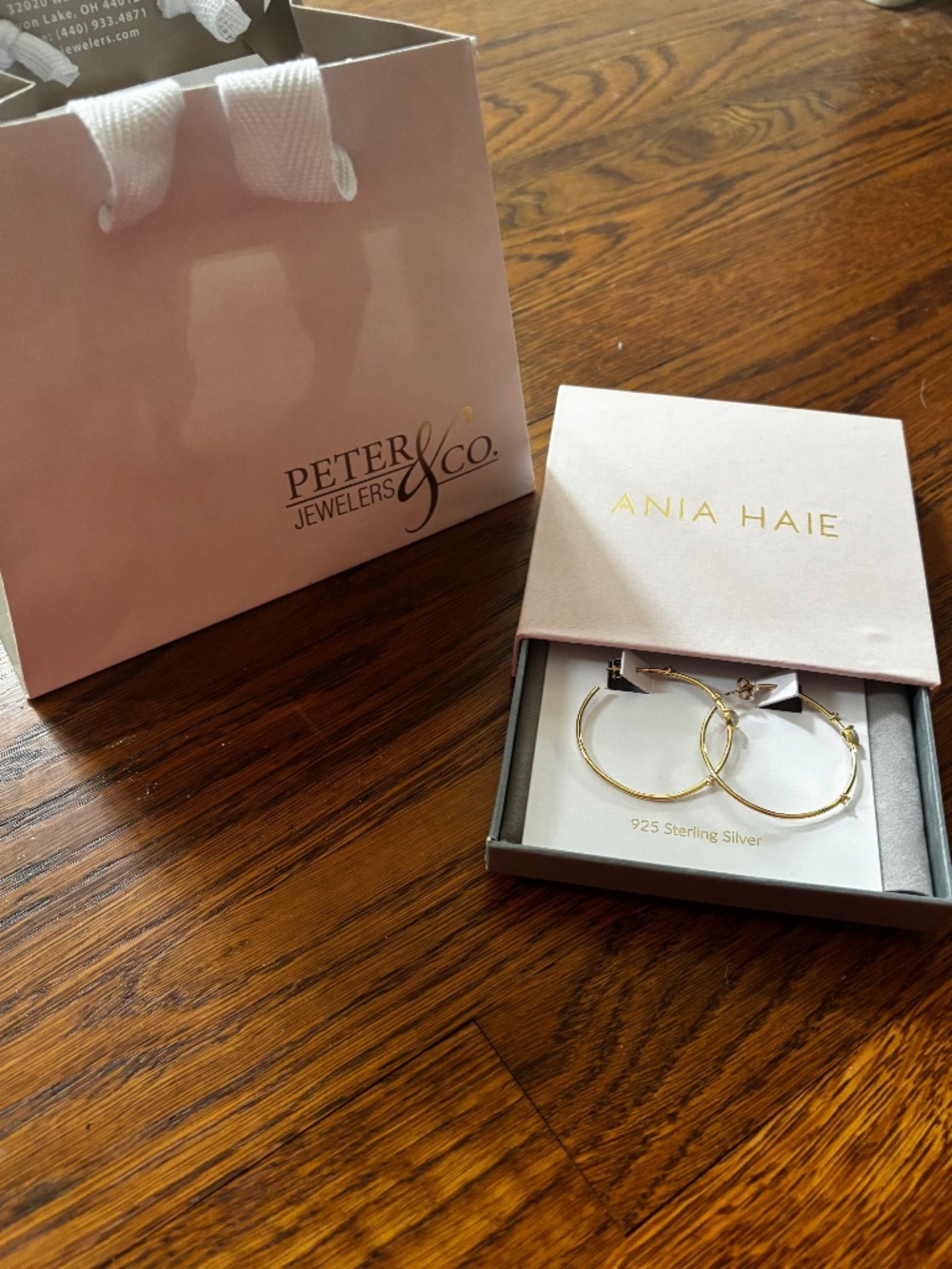 ANIA HAIE 925 STERLING SILVER GOLD HOOP EARRINGS NWT